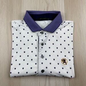 Greyson Mens White Skull Print Seminole Golf Club Performance Polo Shirt Size L